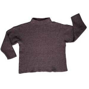 Vtg Karen Tate Sweater Women's M/L Plum Textured 90s Earthy Vineyard Wool Blend
